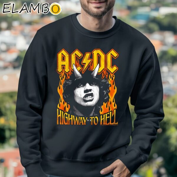 ACDC Highway to Hell Fire Vintage Angus Young Burning Shirt Sweatshirt 3