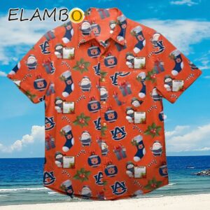 Auburn Tigers NCAA Mens Christmas Explosion Button Up Shirt Aloha Shirt Aloha Shirt
