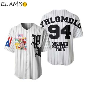 Bad Bunny 94 Worlds Hottest Tour Baseball Jerseys Background FULL