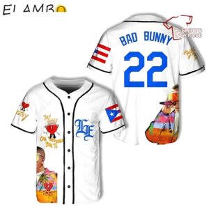 Bad Bunny Baseball Jersey Puerto Rico Jerseys Background FULL
