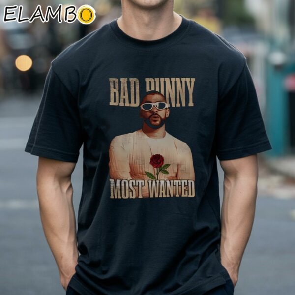 Bad Bunny Most Wanted Tour Graphic Tee Shirt Hip Hop Gifts Black Shirts 18