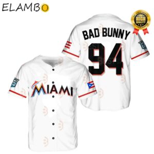 Bad Bunny Puerto Rico Miami Marlins Baseball Jersey Background FULL