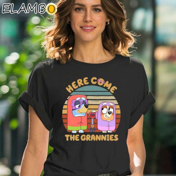 Bluey Here Come The Grannies Shirt Bluey Mom Gifts Black Shirt 41