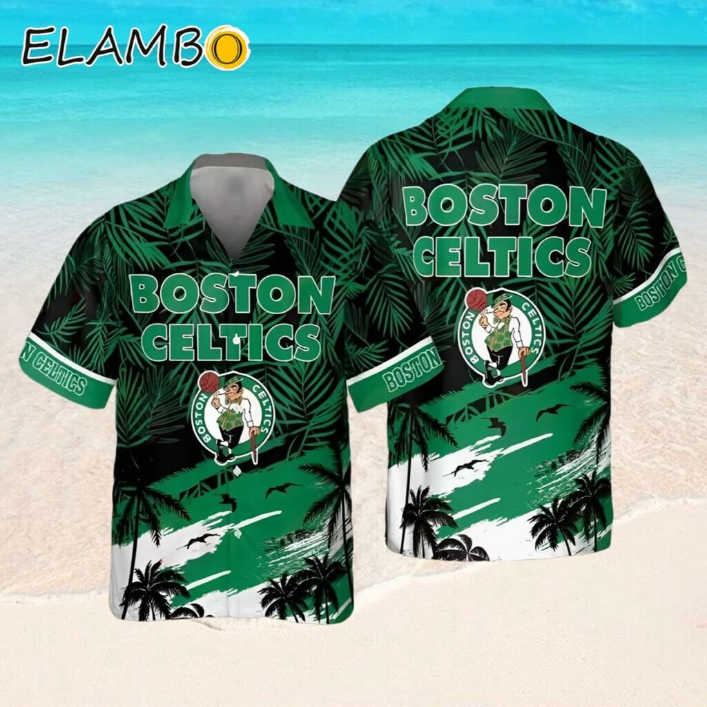 Boston Celtics NBA Palm Tree Pattern Hawaiian Shirt