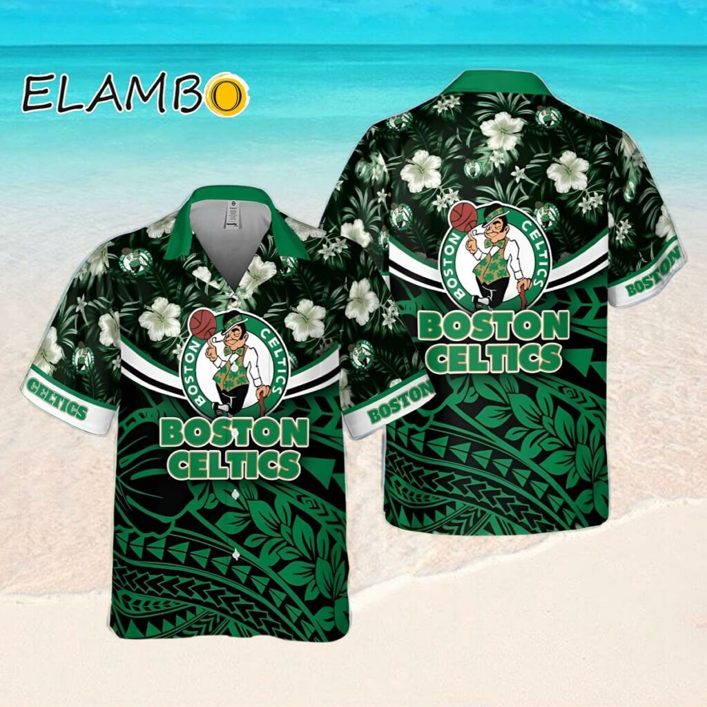 Boston Celtics National National Basketball Association Polynesian Pattern Hawaiian Shirt