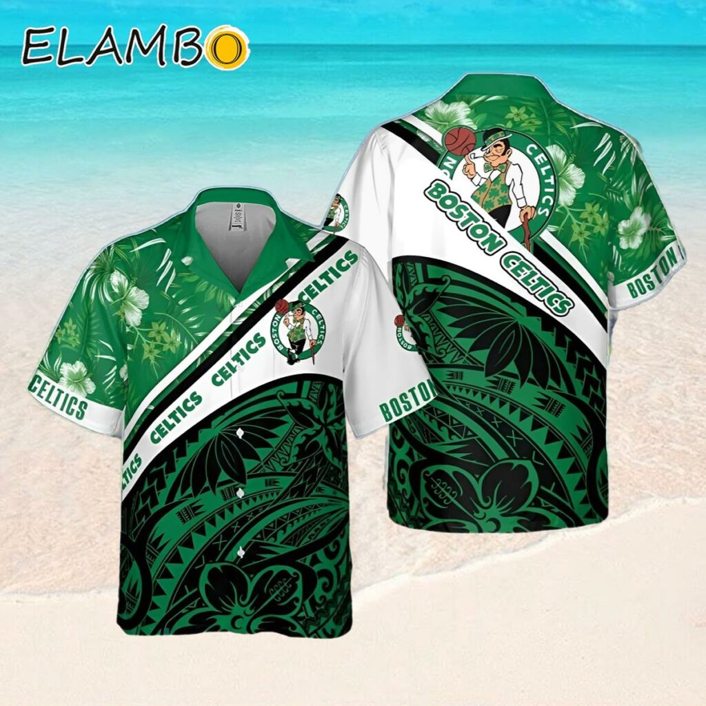 Boston Celtics Polynesian Pattern National National Basketball Association Hawaiian Shirt