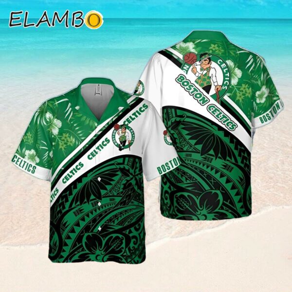 Boston Celtics Polynesian Pattern National National Basketball Association Hawaiian Shirt
