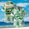 Boston Celtics Team Logo Pattern Leaves Tropical Hawaiian Shirt Aloha Shirt Aloha Shirt