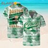 Boston Celtics Team Logo Pattern Leaves Tropical Hawaiian Shirt