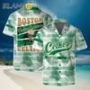 Boston Celtics Team Logo Pattern Leaves Tropical Hawaiian Shirt Hawaiian Hawaiian