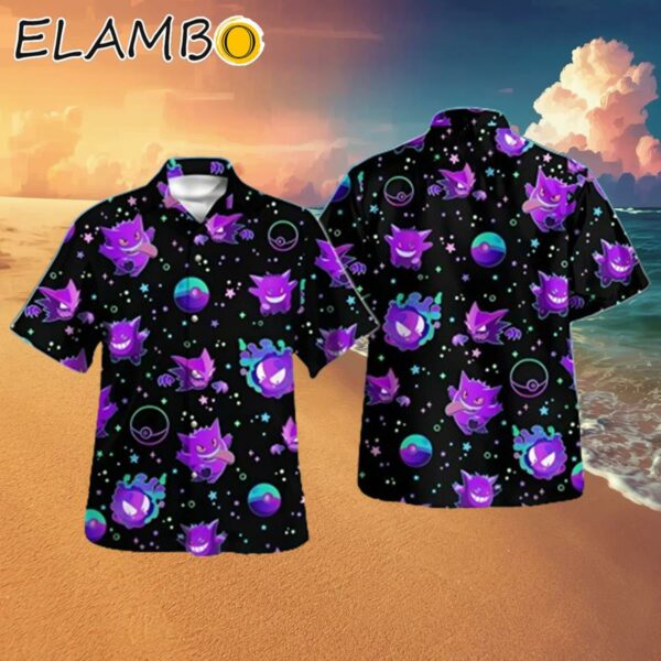 Bright Gengar Mysterious Purple PKM Button Down Hawaiian Shirt Hawaaian Shirt Hawaaian Shirt