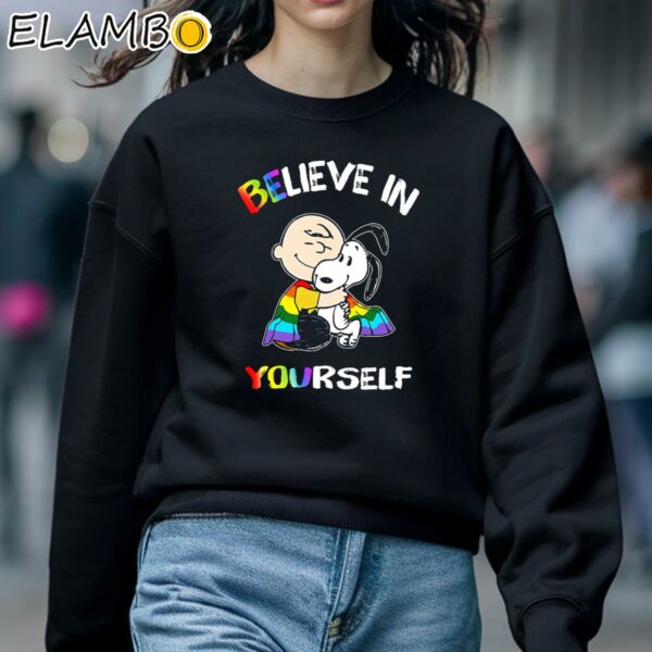Charlie And Snoopy Believe In Yourself LGBT Tee Shirt Sweatshirt 5