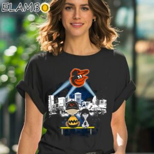 Charlie Brown And Snoopy Watching City Baltimore Orioles Shirt