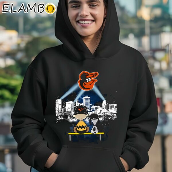 Charlie Brown And Snoopy Watching City Baltimore Orioles Shirt Hoodie 12