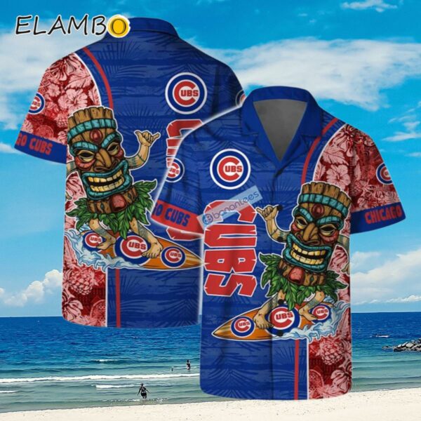 Chicago Cubs Logo Tiki Surf Vintage Art Summer Beach Hawaiian Shirt Aloha Shirt Aloha Shirt