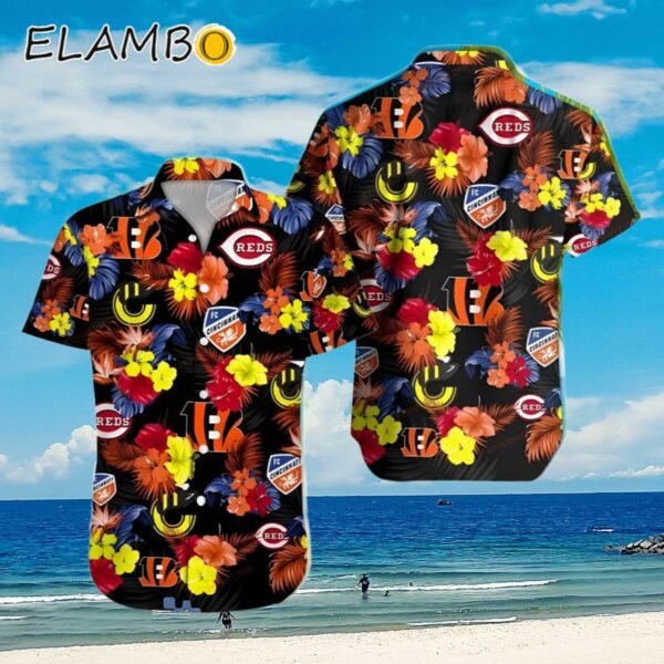 Cincinnati Bengals Cincinnati Reds Cincinnati Stingers Fc Cincinnati Tropical Hawaiian Shirt Aloha Shirt Aloha Shirt