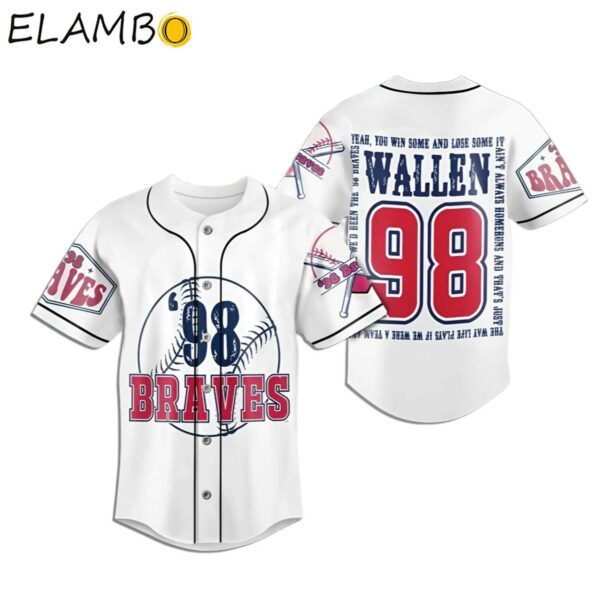 Custom Morgan Wallen 98 x Braves Baseball Jersey Background FULL