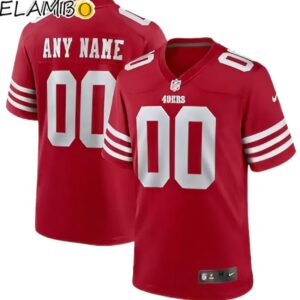 Custom Name And Number San Francisco 49ers Nike Jersey Scarlet Printed 1