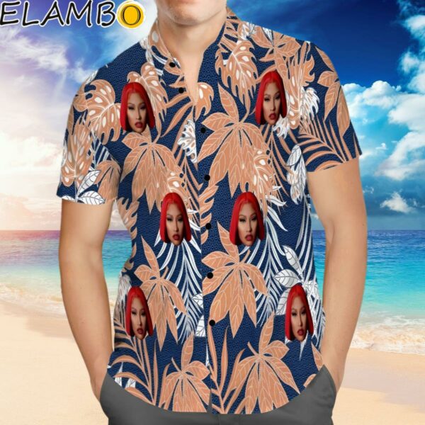 Custom Nicki Minaj Hawaiian Shirt Photo Blue Leaves Hawaiian Shirt Hawaiian Hawaiian
