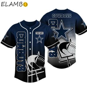 Dallas Cowboys Custom Name Baseball Jersey Shirt For Men Women Background FULL