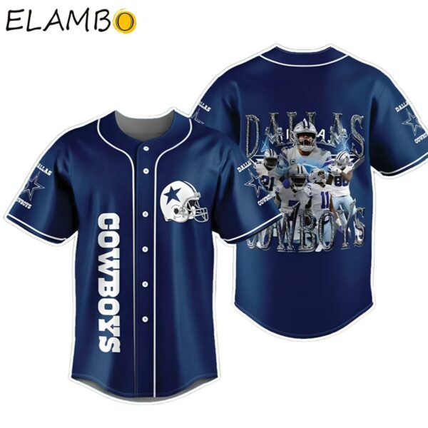 Dallas Cowboys Helmets Baseball Jersey Blue Logo Cowboys Fans Gifts Background FULL