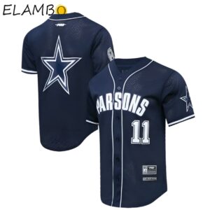 Dallas Cowboys Micah Parsons Mesh Baseball Jersey Button Up Background FULL