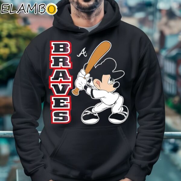 Disney Mickey Mouse Atlanta Braves Playing Baseball Shirt Hoodie 4