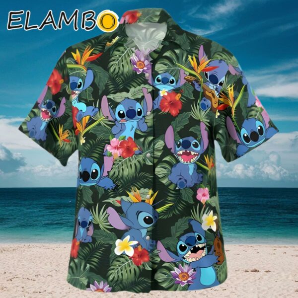 Disney Stitch Palm Tree Tropical Hawaiian Shirt