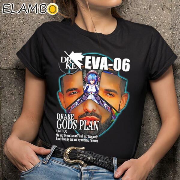 Drake Eva 06 Evangelion Drake Gods Plan Shirt Music Gifts Black Shirts 9