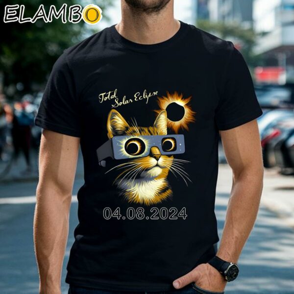 Funny Cat Eclipse April 8 2024 Astrology Celestial Event Shirt Black Shirts Shirt