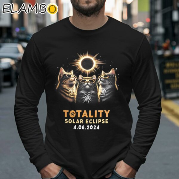 Funny Totality Cats Wearing Solar Eclipse Glasses Tee Shirt Longsleeve 40