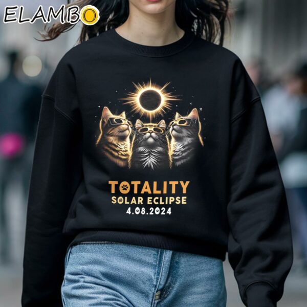 Funny Totality Cats Wearing Solar Eclipse Glasses Tee Shirt Sweatshirt 5