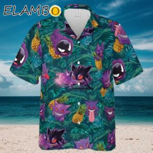 Gengar PKM Hawaiian Shirt Gengar Button Up Shirt Anime Gifts Aloha Shirt Aloha Shirt