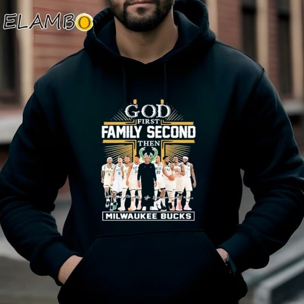 God First Family Second Then Basketball Milwaukee Bucks Womens Shirt Hoodie Hoodie