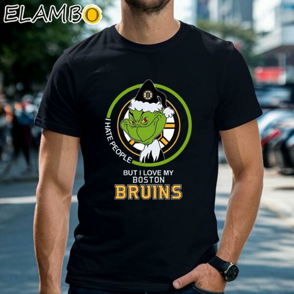 Grinch I Hate People But I Love My Boston Bruins Shirt Black Shirts Shirt