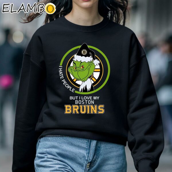 Grinch I Hate People But I Love My Boston Bruins Shirt Sweatshirt 5