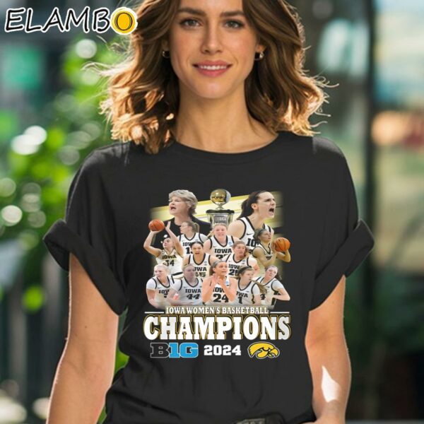 Iowa Womens Basketball Champions B1G 2024 Shirt Black Shirt 41
