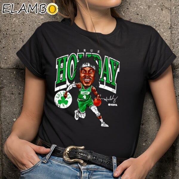 Jrue Holiday Boston Celtics Cartoon Signature Shirt Black Shirts 9
