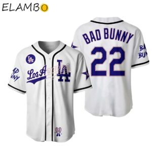 LA Dodgers Bad Bunny 22 All Over Printed Baseball Jersey