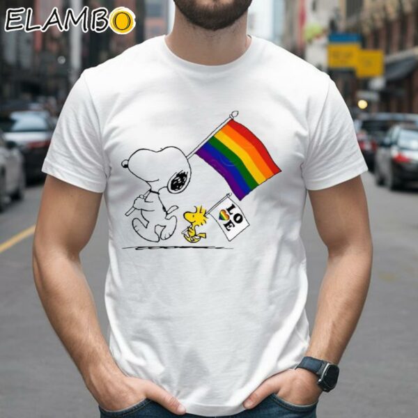 LGBT Snoopy And Woodstock With Pride Flag Shirt 2 Shirts 26