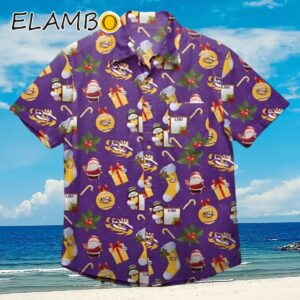 LSU Tigers NCAA Mens Christmas Explosion Button Up Shirt Aloha Shirt Aloha Shirt