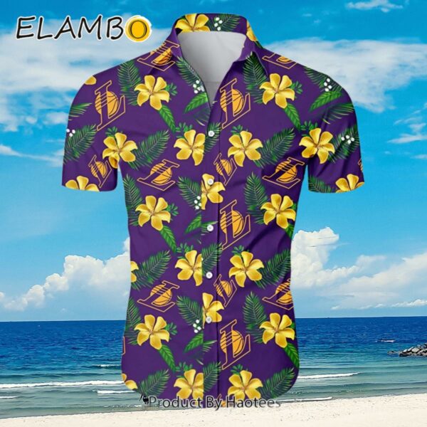 Los Angeles Lakers Hawaiian Shirt Tropical Flower Summer Aloha Shirt Aloha Shirt