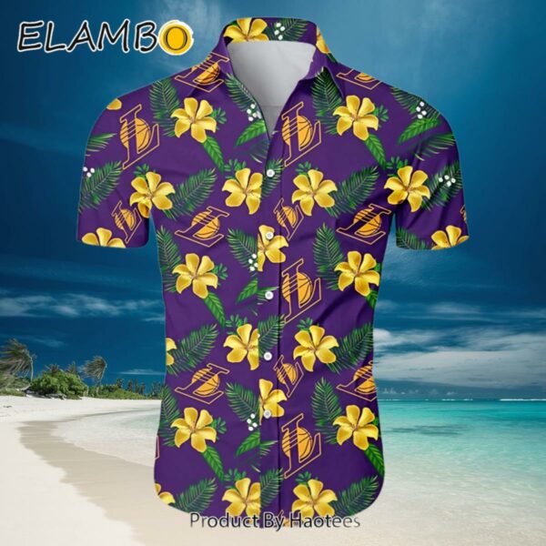 Los Angeles Lakers Hawaiian Shirt Tropical Flower Summer Hawaiian Hawaiian