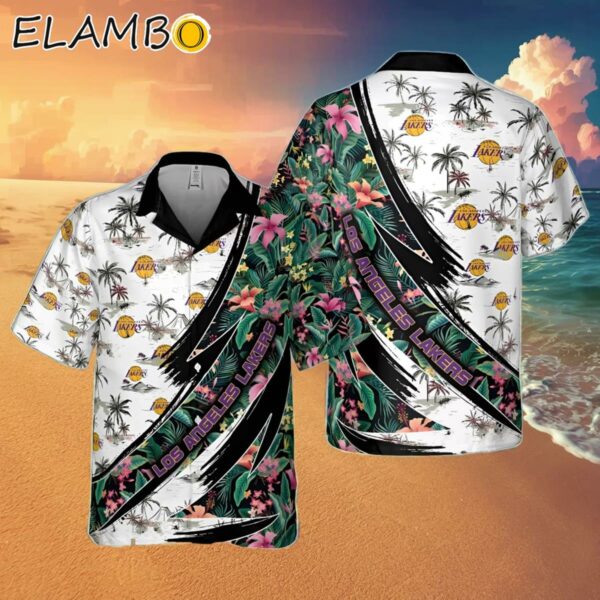 Los Angeles Lakers Hibiscus Flower And Tree Pattern Print Hawaiian Shirt Hawaaian Shirt Hawaaian Shirt