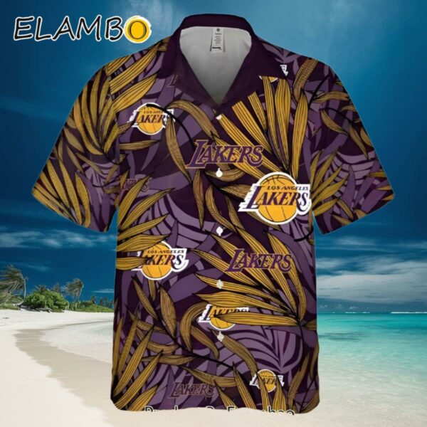 Los Angeles Lakers NBA Tropical Palm Leaves Aloha Hawaiian Shirt Hawaiian Hawaiian