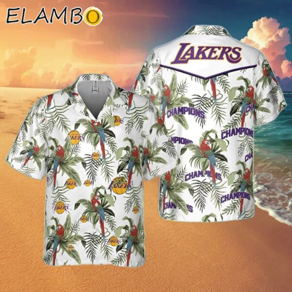 Los Angeles Lakers Tropical And Basketball Champions Pattern Print Hawaiian Shirt Hawaaian Shirt Hawaaian Shirt