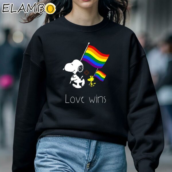 Love Wins Snoopy snoopy pride month LGBT Gay Pride Rainbow Flag Shirt Sweatshirt 5