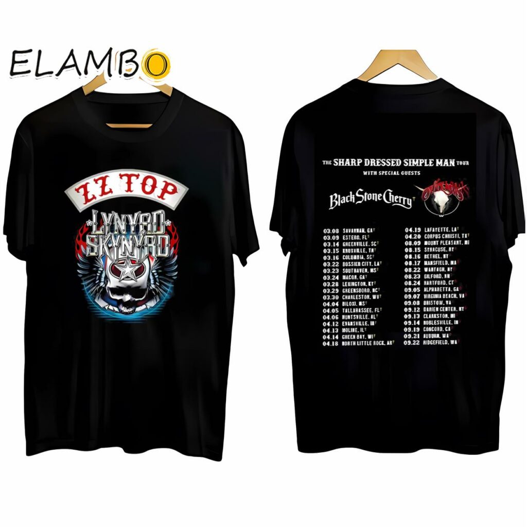 Lynyrd Skynyrd ZZ Top The Sharp Dressed Simple Man Tour 2024 Shirt