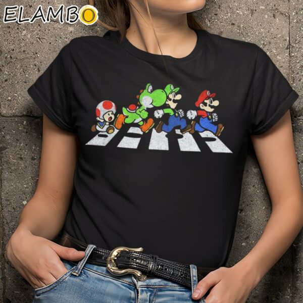 Mario Beatles Shirt Funny Black Shirts 9