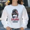 Messy Bun Support Trump 2024 Flag Take America Back Women Shirt Sweatshirt 31